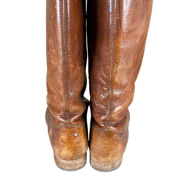 Frye Melissa Button Riding Boots Brown Leather Size 8.5 Distressed Classic - Picture 7 of 10